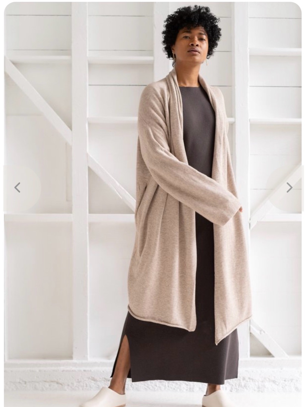 Lauren Manoogian Long Slouch Cardigan Umber Melange